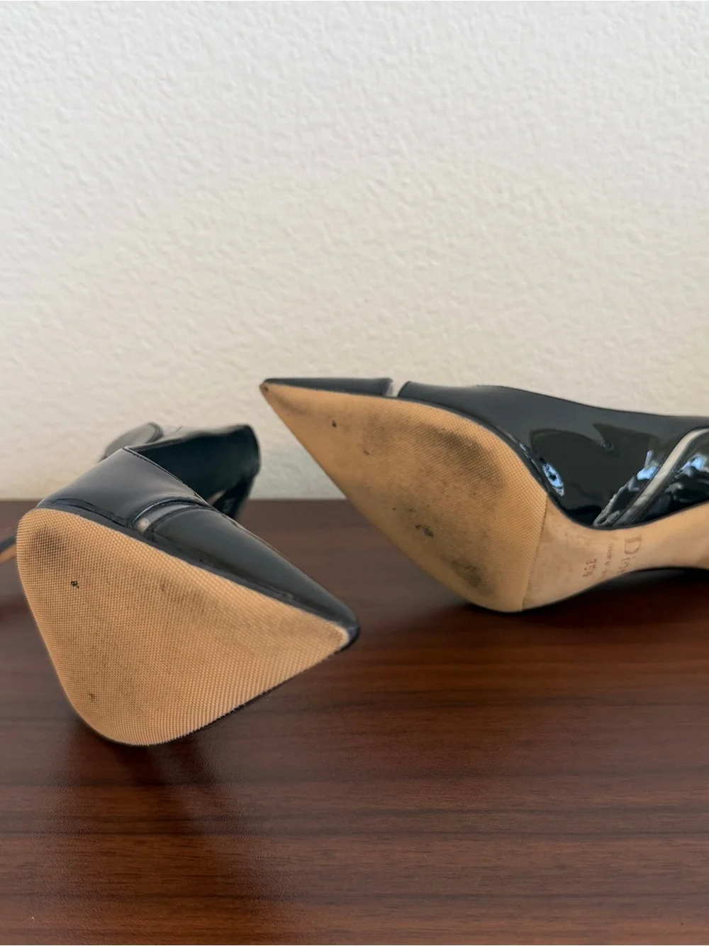 Dior Black Patent Pointed-Toe Pumps